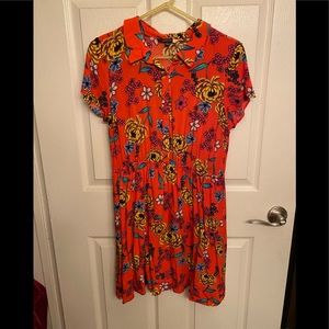 Floral knee length T-shirt dress